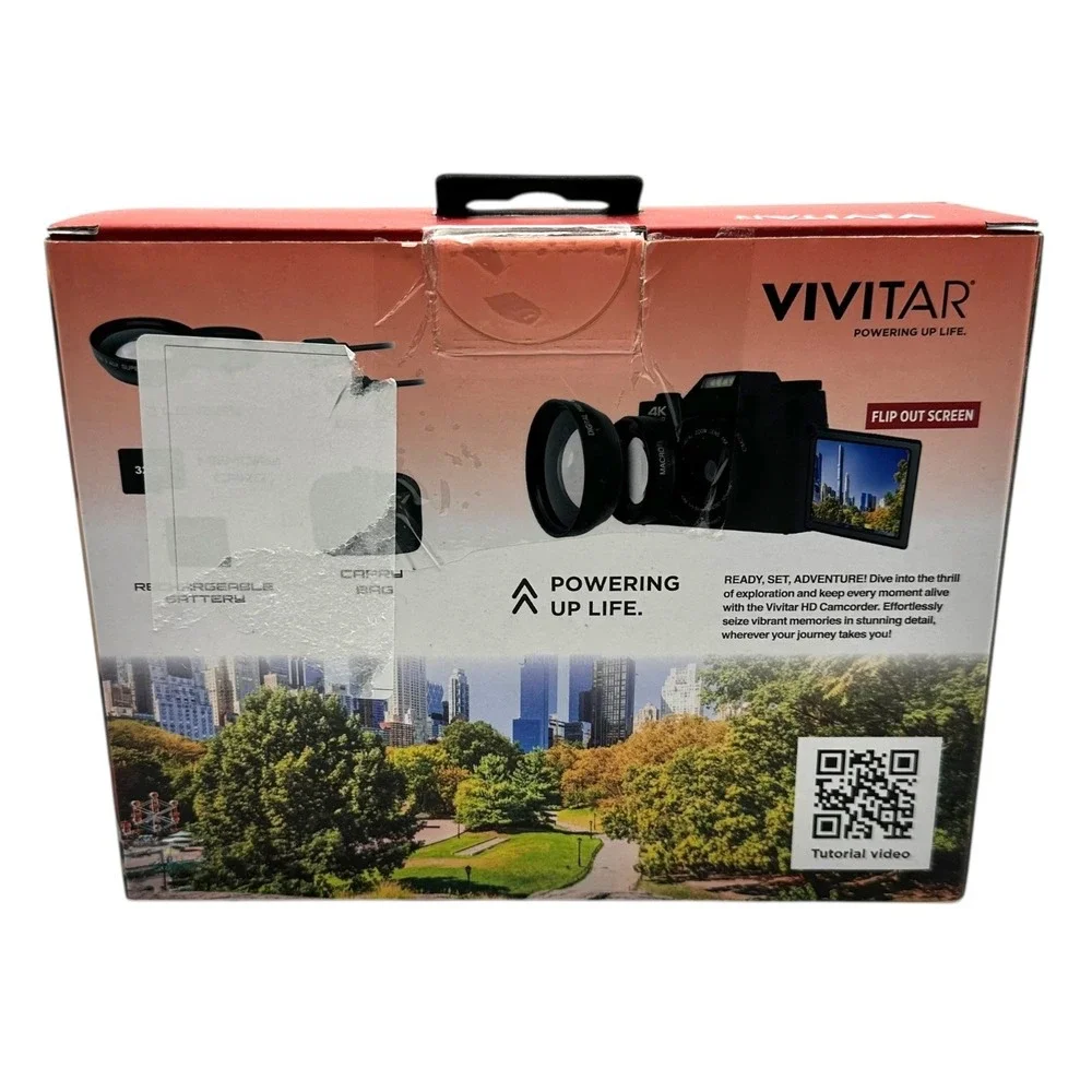Vivitar VEC‎ XX100 4K Wi-Fi Digital Camera 56MP 30x Zoom Flip Screen Wide Lens